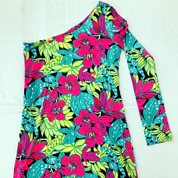 Lilly Pulitzer Whitaker Silk One Shoulder Dress - Picture 1 of 4